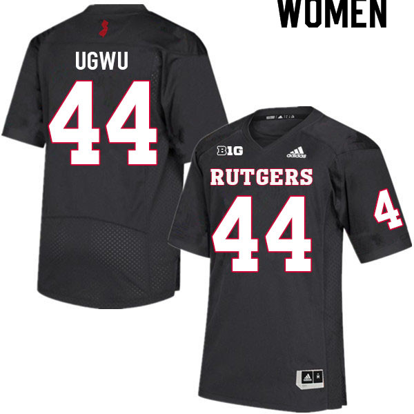 Women #44 Brian Ugwu Rutgers Scarlet Knights College Football Jerseys Sale-Black - Click Image to Close